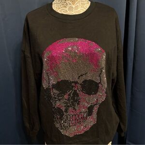 Expressed society crystal skull sweatshirt long sleeves